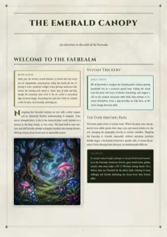 Page 1 of The Emerald Canopy, a 4-page forest document