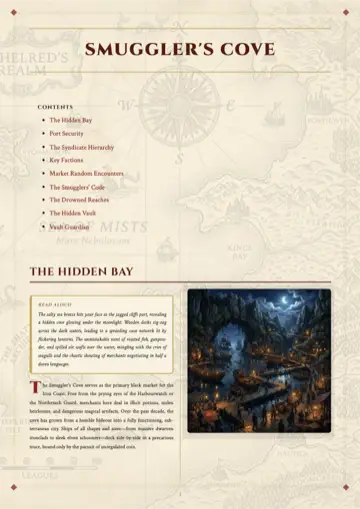 Page one of Smuggler's Cove printed in Classic