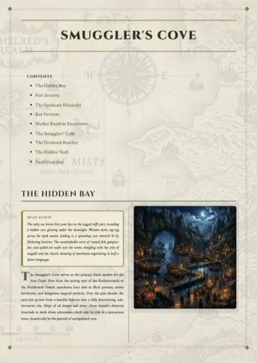 Page one of Smuggler's Cove printed in Forest